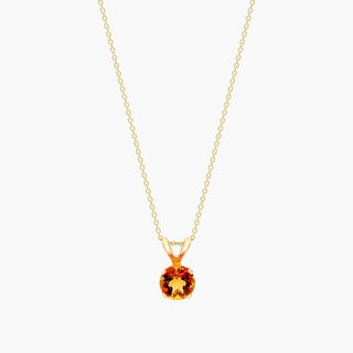 14K Yellow Gold Citrine Birthstone Necklace