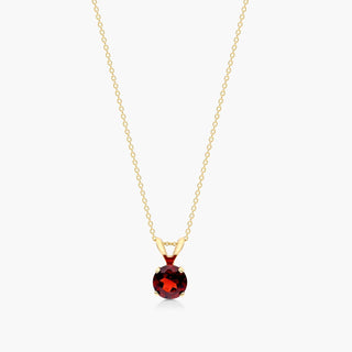 14K Yellow Gold Garnet Birthstone Necklace