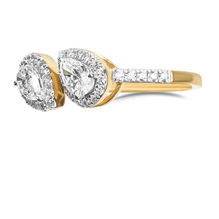 Ouverte Pear Diamond Ring