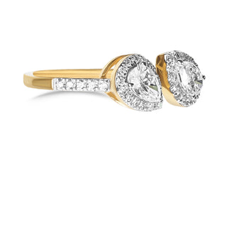 Ouverte Pear Diamond Ring