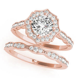 SCALLOPED CUSHION HALO RING