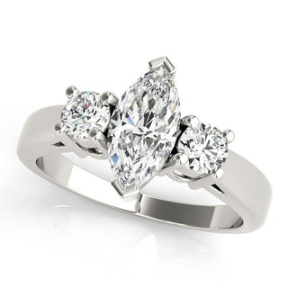 Side stone engagement ring by Neptunes Jewelry