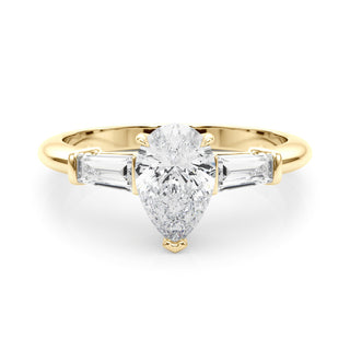 3 STONE RING PEAR CENTER TAPER BAGUETTE SIDES