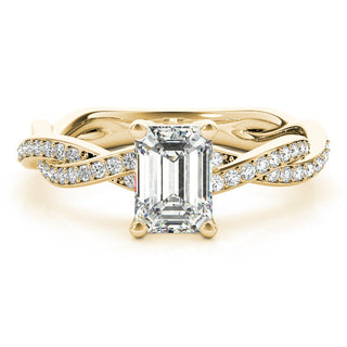 EMERALD CUT RING WITH BRAIDED SHANK