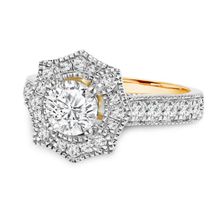 1.293 CTW LGD Diamond Vintage-Inspired Milgrain Engagement Ring | Neptunes Jewelry