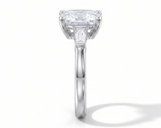 Cushion Cut Three Stone Engagement Ring Center
