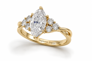 Twisted Marquise Diamond Engagement Ring