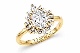 Orion Crown Halo Oval Diamond Engagement Ring