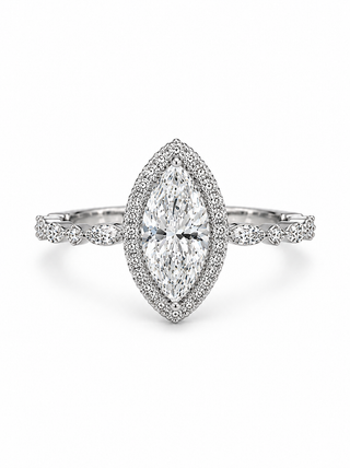 Halo Band Marquise Cut Diamond Engagement Ring