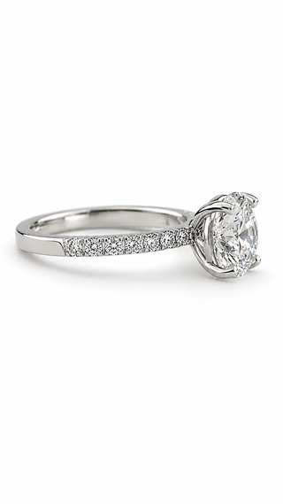 Classic Round Pavé Diamond Engagement Ring