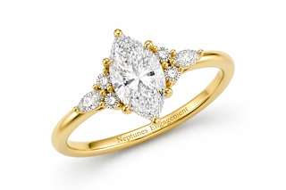 Celestia Crown Marquise Diamond Engagement Ring