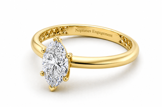 Polished Band Marquise Engagement Ring