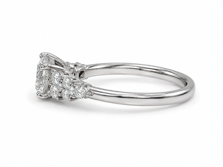 Cluster Band Round Diamond Engagement Ring