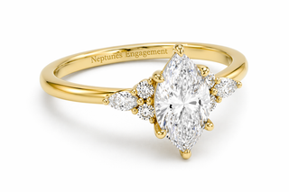 Celestia Crown Marquise Diamond Engagement Ring
