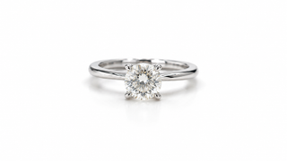 Solitaire Band Round Cut Diamond Engagement Ring