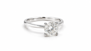 Solitaire Band Round Cut Diamond Engagement Ring