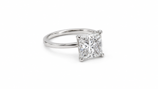 Solitaire Band Princess Cut Diamond Engagement Ring