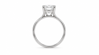 Solitaire Band Princess Cut Diamond Engagement Ring