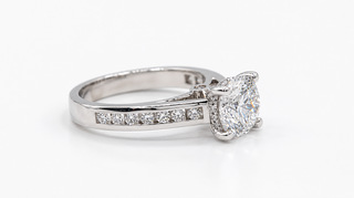 Pavé Band Pear Cut Diamond Engagement Ring