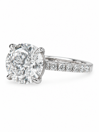 Classic Round Pavé Diamond Engagement Ring
