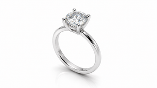 Solitaire Band Round Cut Diamond Engagement Ring