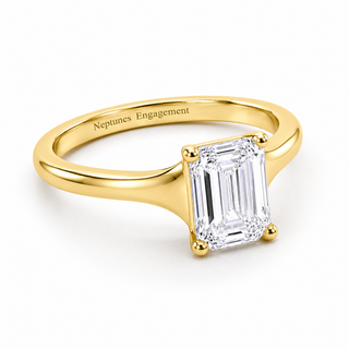 Classic Tapered Band Emerald Cut Engagement Ring