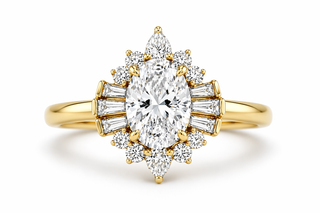 Orion Crown Halo Oval Diamond Engagement Ring