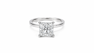 Solitaire Band Princess Cut Diamond Engagement Ring