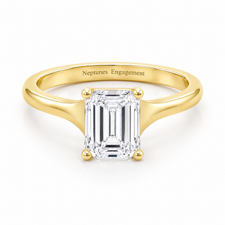 Classic Tapered Band Emerald Cut Engagement Ring