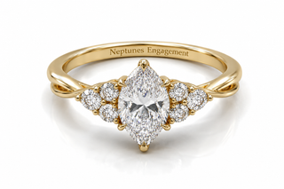 Twisted Marquise Diamond Engagement Ring