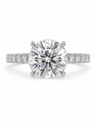 Classic Round Pavé Diamond Engagement Ring
