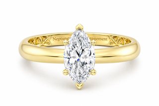 Polished Band Marquise Engagement Ring