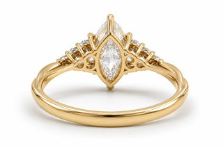 Twisted Marquise Diamond Engagement Ring