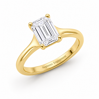 Classic Tapered Band Emerald Cut Engagement Ring