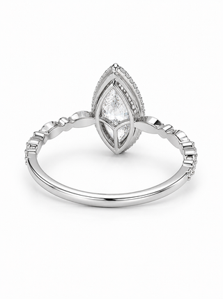 Halo Band Marquise Cut Diamond Engagement Ring
