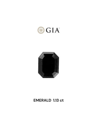 1.13ct Emerald Natural Diamond (Fancy Black, Clarity VVS2, Cut EX, GIA)