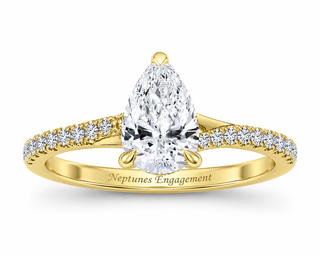 Pear Pavé Diamond Engagement Ring