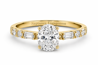 Elegant Oval Diamond Multi-Stone Band  Engagement Ring