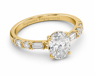 Elegant Oval Diamond Multi-Stone Band  Engagement Ring
