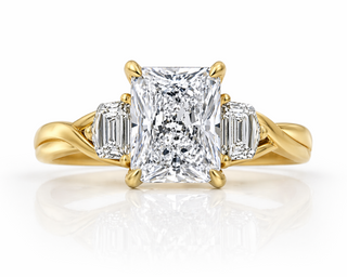 Radiant Cut Three-Stone Diamond  Engagement Ring