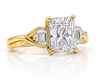 Radiant Cut Three-Stone Diamond  Engagement Ring