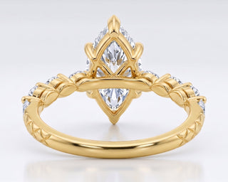 Celestial Marquise Twist Pavé Diamond  Engagement Ring