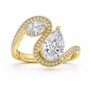 Celestial Dual Stone Bypass Diamond  Engagement Ring