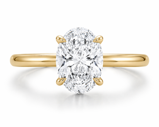 Neptune Signature Oval Solitaire Engagement Ring – 18K Gold