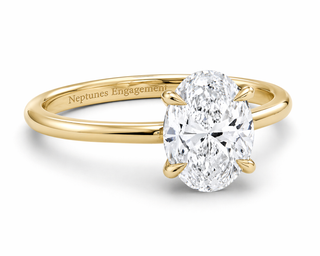 Neptune Signature Oval Solitaire Engagement Ring – 18K Gold