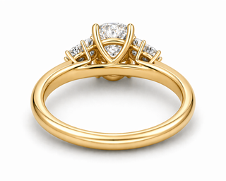 Crown Oval Diamond Engagement Ring