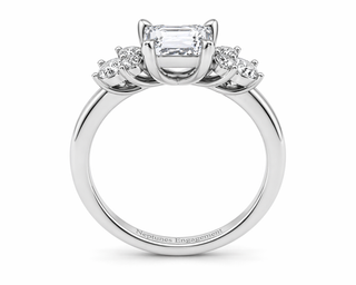 Crown Royale Emerald Diamond Engagement Ring 18k Gold