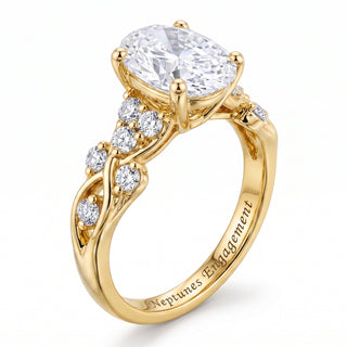 Oval Diamond Twisted Vine Engagement Ring