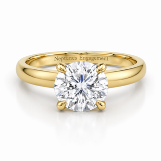 Eterna Classic Round Diamond Engagement Ring 18k Gold