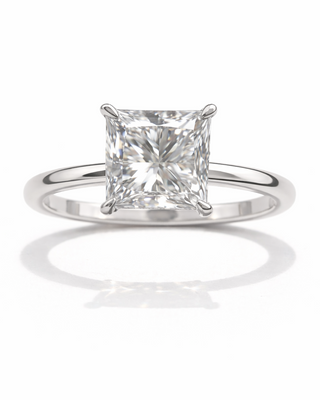 2 Carat Princess Cut Diamond Engagement Ring in 18k White Gold